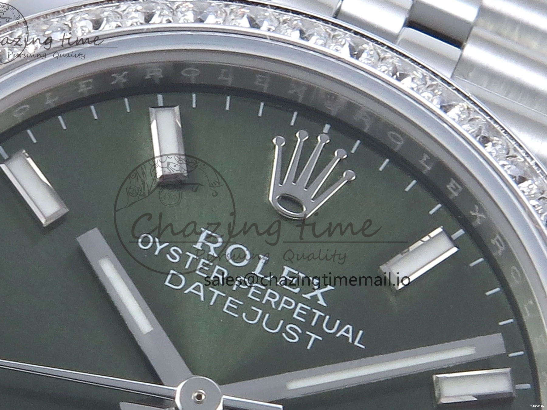 Diamonds Edition ARF Jubilee 278384RBR 904L ETA DateJust SS Bracelet on Stick Best 1:1 2688 Steel Green 31 Dial Bezel 0110